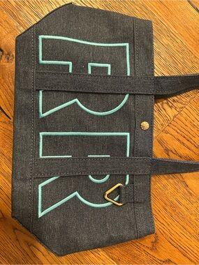 Baublebar Small Denim Canvas Tote personalized with RR